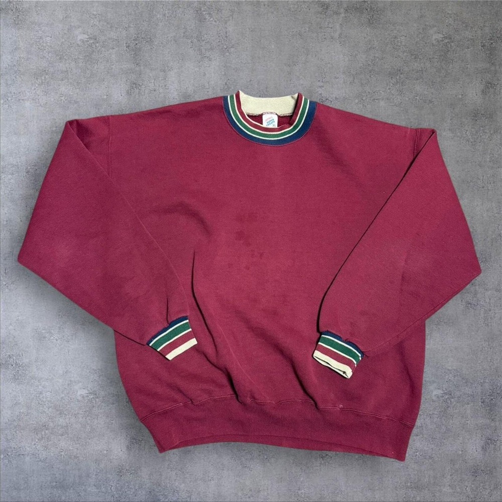 Vintage 90s Jerzees burgundy crewneck sweatshirt XL essentials